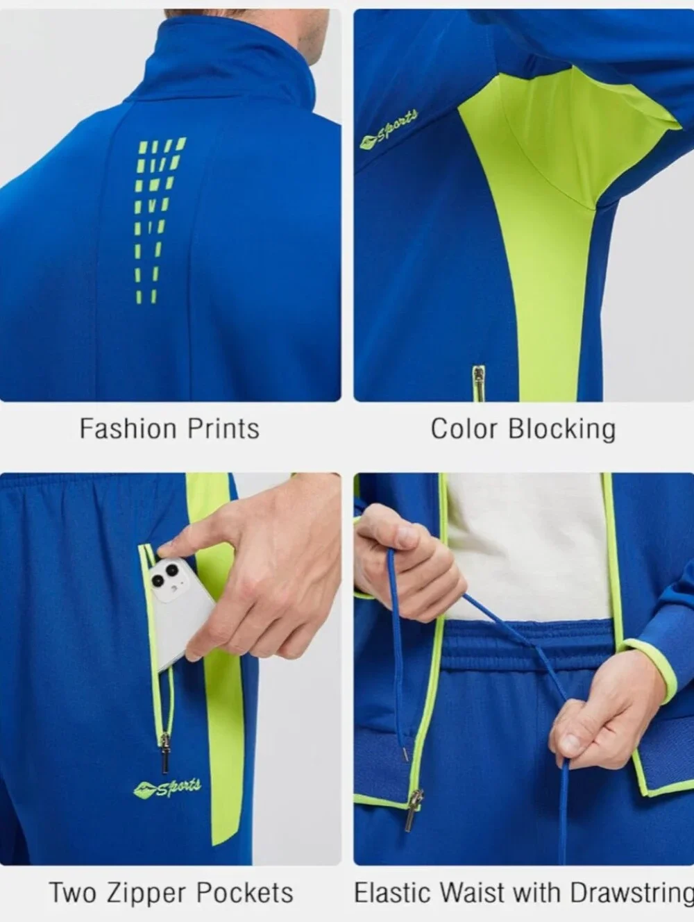 Men's Tracksuit Sweatsuits 2 Piece Set Athletic Jogging Gym Activewear